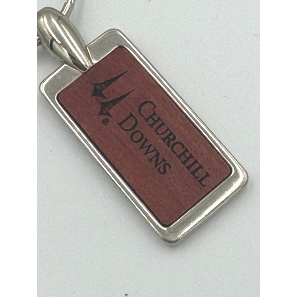 Churchill Downs Keychain Wood & Silver Tone Personalized‎ Shirley Horse Racing